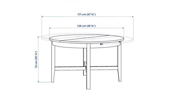 Стол обеденный раздвижной Кантри массив сосны (HEMNES)